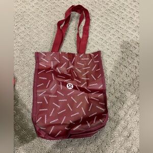lululemon athletica Burgundy Tote with Logo Pattern